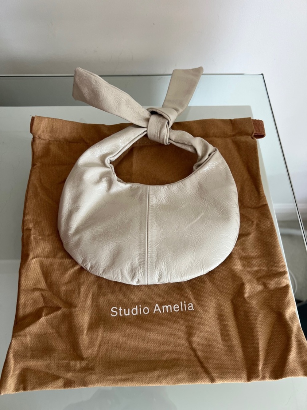 STUDIO AMELIA Stone Crinkle Yumi Mini Clutch Bag